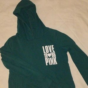 Forest green PINK hoodie